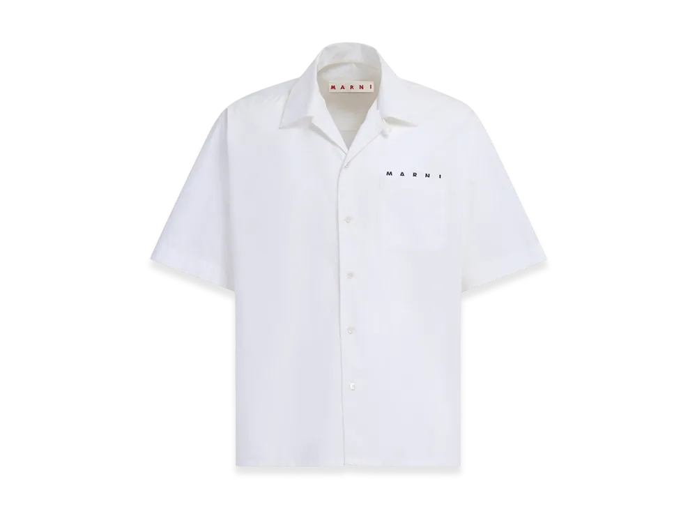 MARNI Organic Poplin Bowling Shirt With Hidden Logo "White"