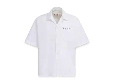 MARNI Organic Poplin Bowling Shirt With Hidden Logo "White"