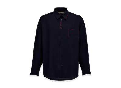 MARNI Cool Wool Shirt with Contrast Stitching "Blue"