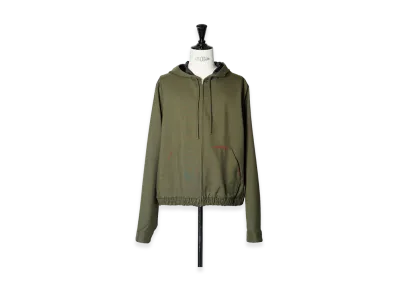 MARNI Tropical Wool Zip Hoodie "Khaki"