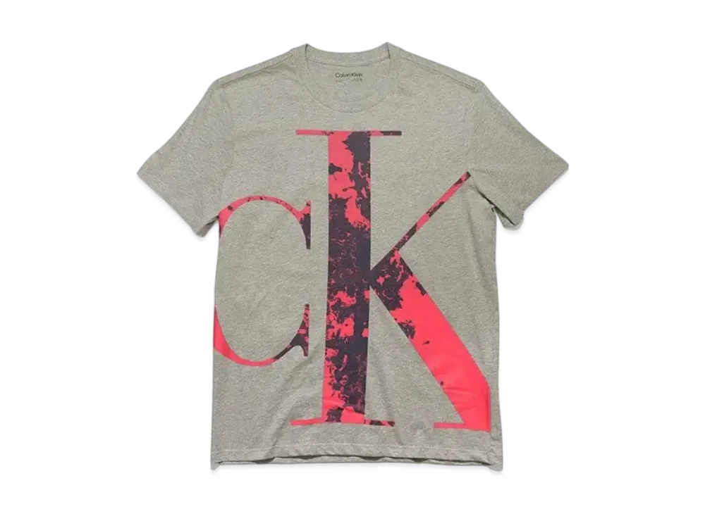 Calvin Klein CK One Marbled Monogram Short Sleeve T-Shirt "Heroic Grey Heather"