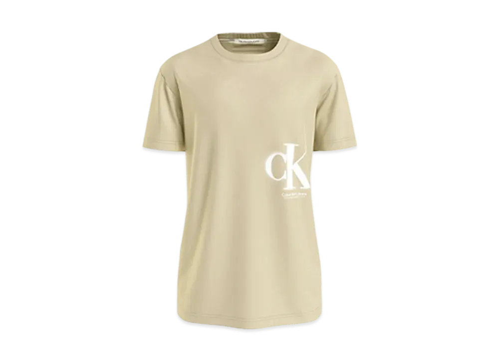 Calvin Klein Jeans Spray Logo Crew Neck T-Shirt Ck "Classic Beige"
