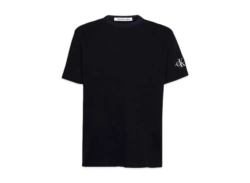 Calvin Klein Jeans Monogram Logo Badge Waffle Short Sleeve T-Shirt "CK Black"
