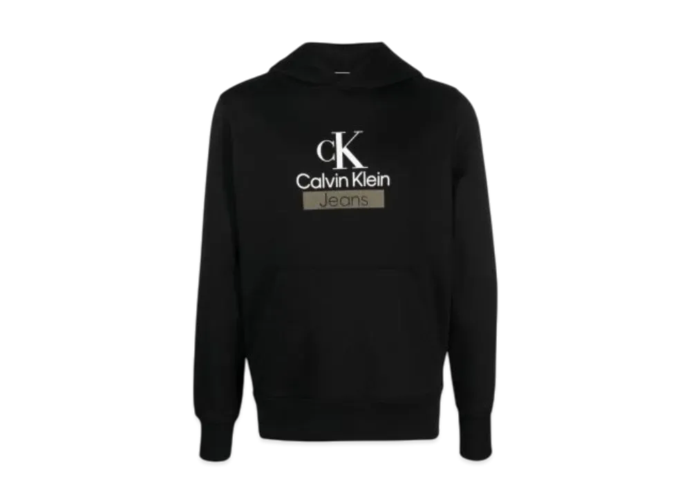 Calvin Klein Jeans Stacked Archive Hoodie Brushed Lining "CK Black"