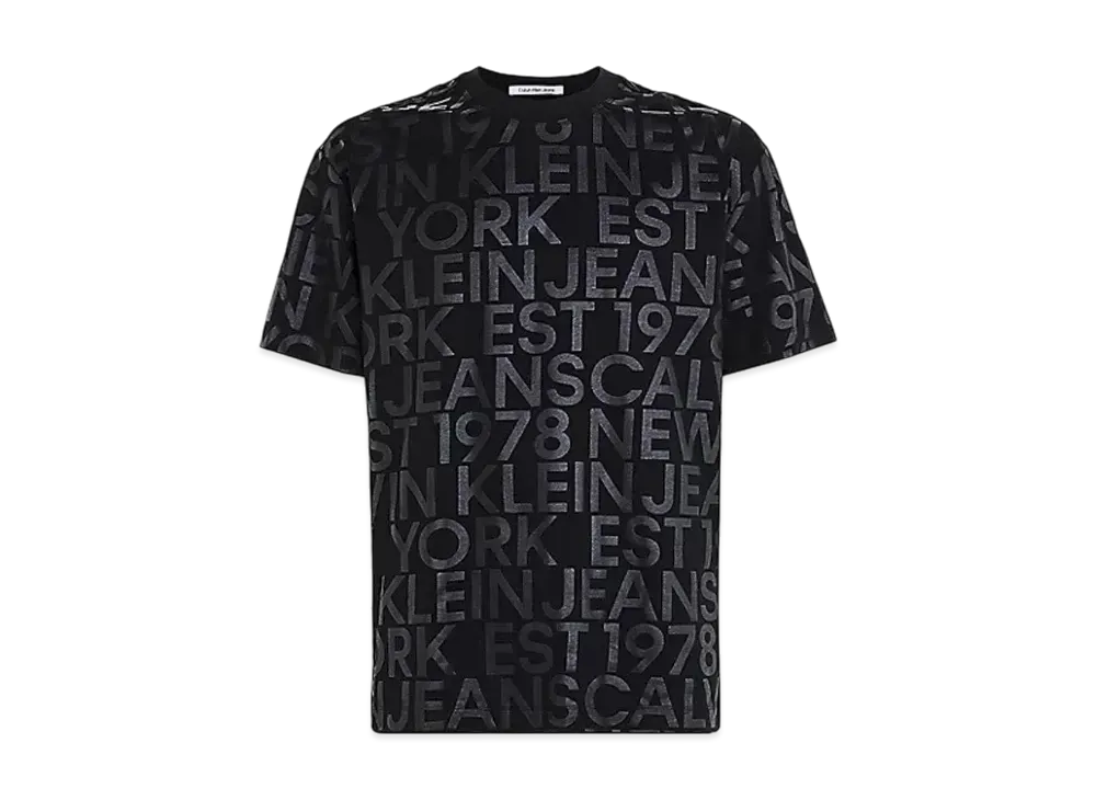 Calvin Klein Jeans All Over Print Crew Neck T-Shirt "Black"