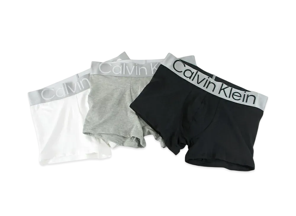 Calvin Klein 3 Pieces Cotton Stretch Boxer Shorts "Black/White/Grey Heather"