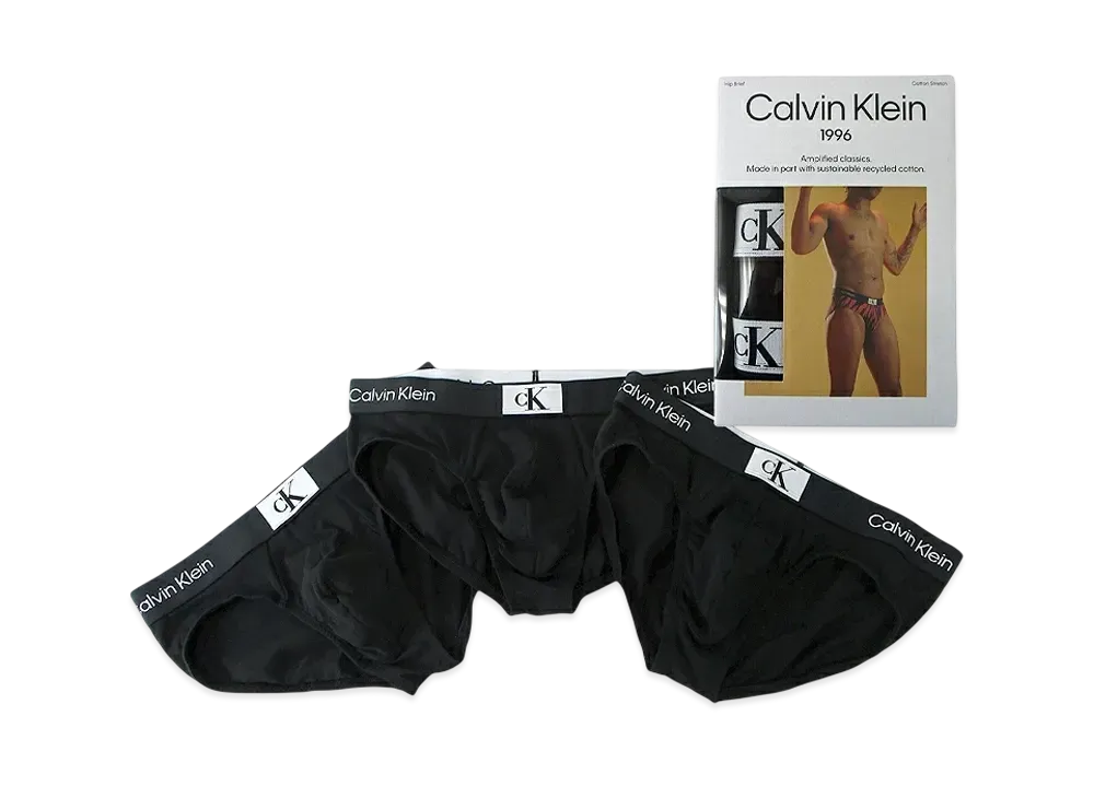 Calvin Klein 3 Pieces Cotton Stretch Hip Briefs "Black"
