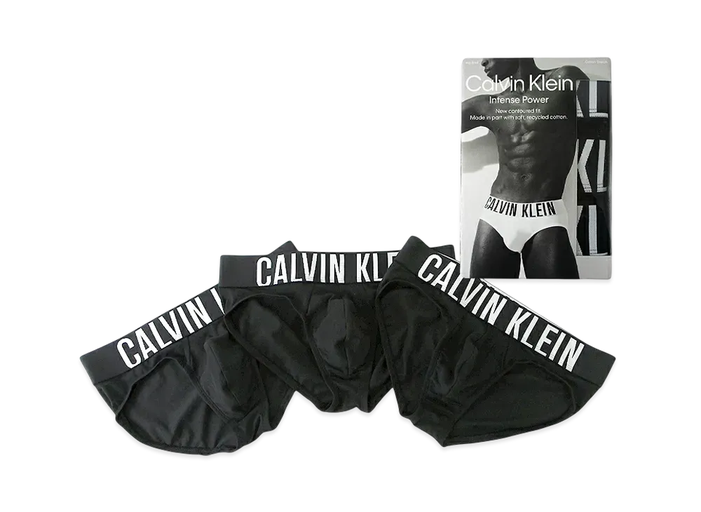 Calvin Klein 3 Pieces Cotton Stretch Hip Briefs "Black"