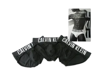 Calvin Klein 3 Pieces Cotton Stretch Hip Briefs "Black"