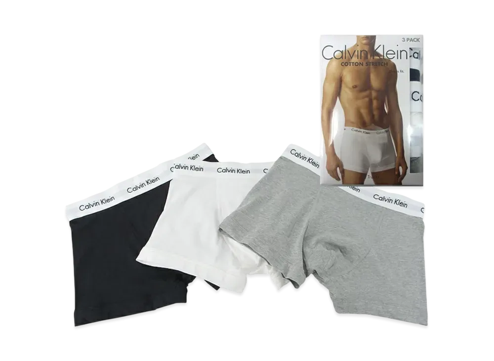 Calvin Klein 3 Pieces Cotton Stretch Boxer Shorts "Black/White/Grey Heather"