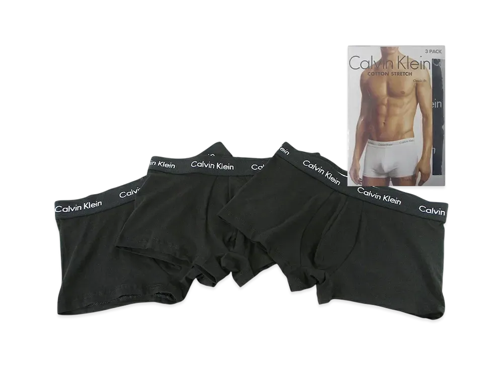 Calvin Klein 3 Pieces Cotton Stretch Low Rise Boxer Shorts "Black"