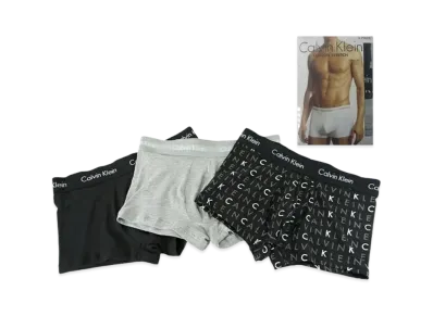 Calvin Klein 3 Pieces Cotton Stretch Low Rise Boxer Shorts "Black/White/Grey"