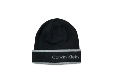 Calvin Klein Border Logo Reversible Cuff Beanie "Black"