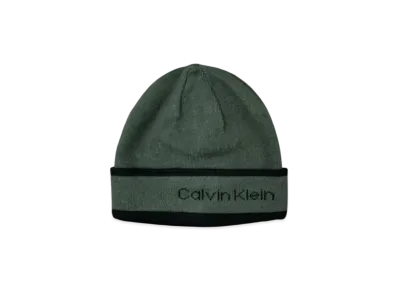 Calvin Klein Border Logo Reversible Cuff Beanie "Green"