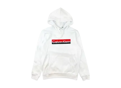 Calvin Klein Two Tone Standard Log Boxed PO Hoodie "White"
