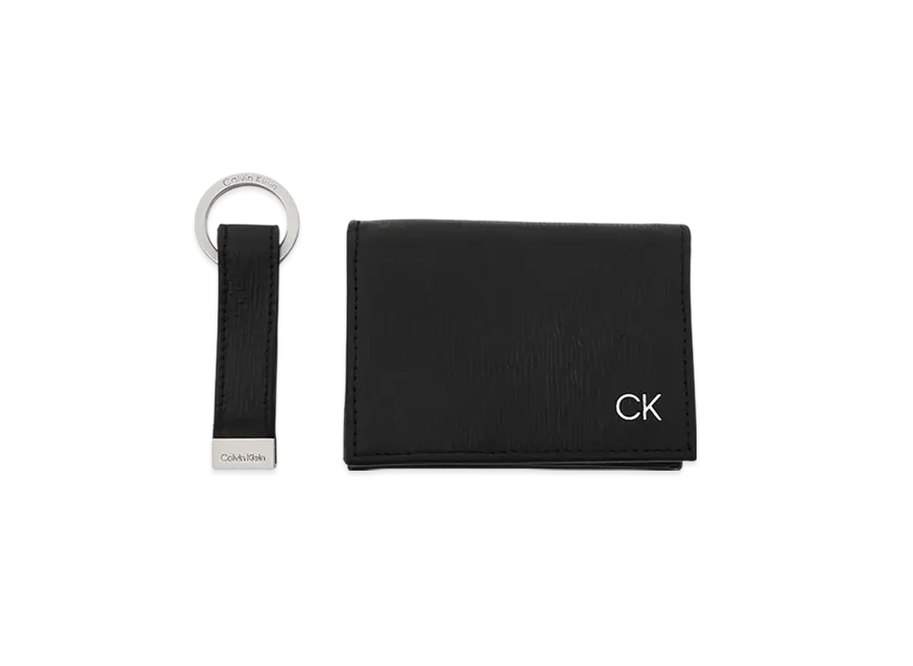 Calvin Klein Card Case Key Fob Gift Set "Black"
