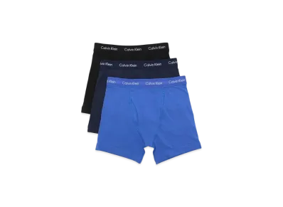 Calvin Klein Logo Cotton Stretch Boxer Shorts Set of 3 "Black/Blue Shadow/Cobalt Water"
