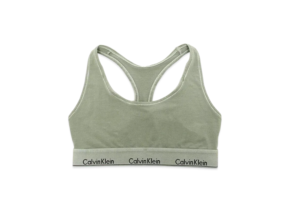 Calvin Klein Modern Cotton Naturals Mineral Dye Unlined Bralette "Green"