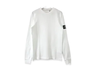 Calvin Klein Jeans Monologo Badge Waffle LS Tee "Bright White"