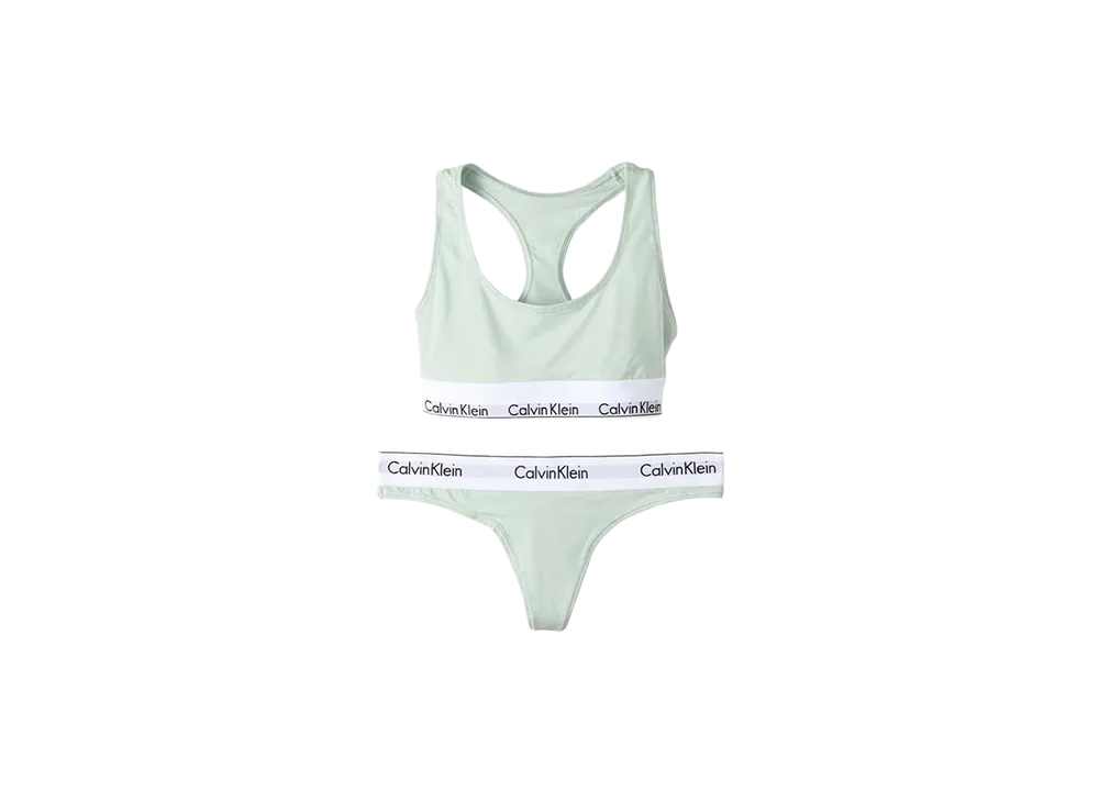 Calvin Klein Modern Cotton Bra/Shorts Set "Sage Meadow"