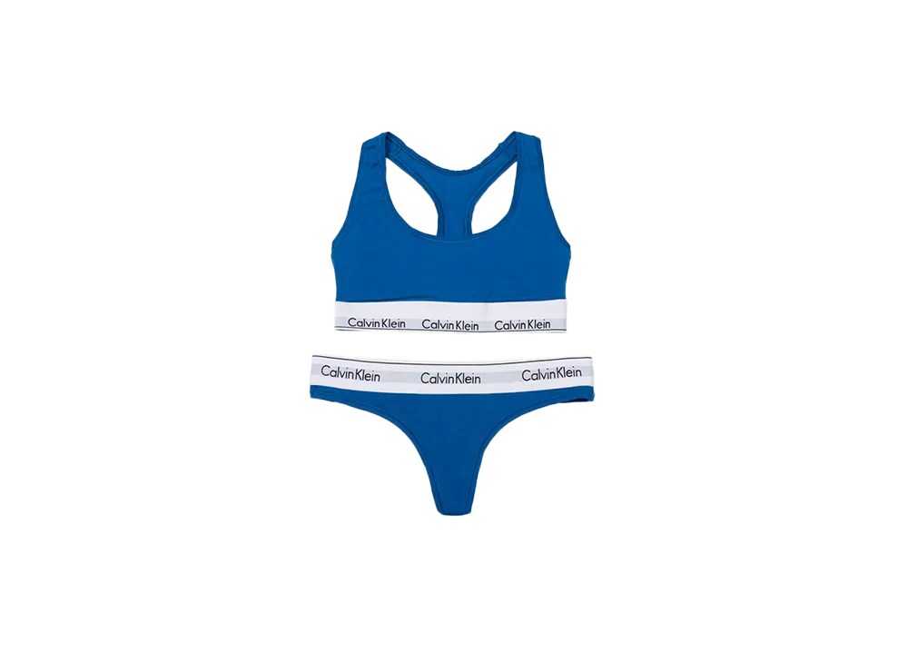 Calvin Klein Modern Cotton Bra/Shorts Set "Amplified Blue"