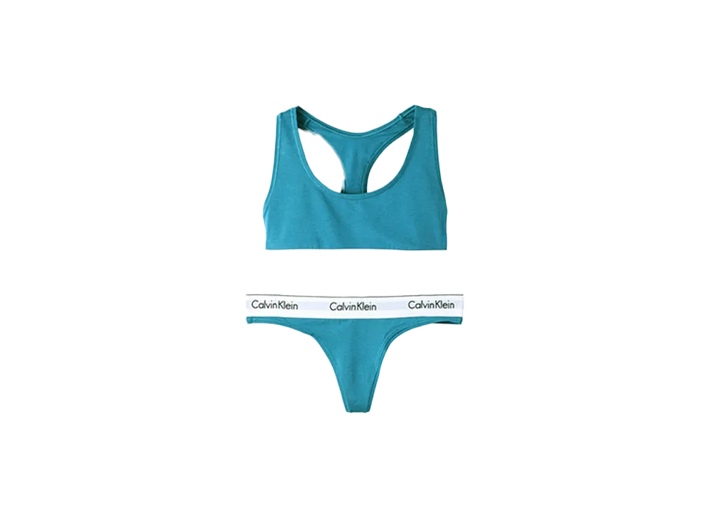 Calvin Klein Modern Cotton Bra/Shorts Set "Tapestry Teal"