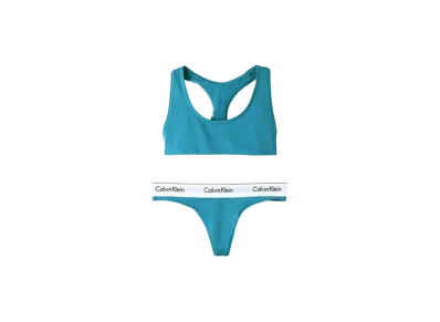 Calvin Klein Modern Cotton Bra/Shorts Set "Tapestry Teal"