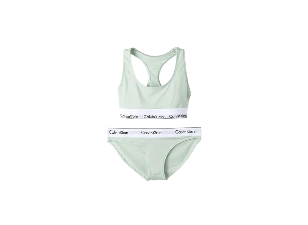 Calvin Klein Modern Cotton Bra/Shorts Set "Sage Meadow"