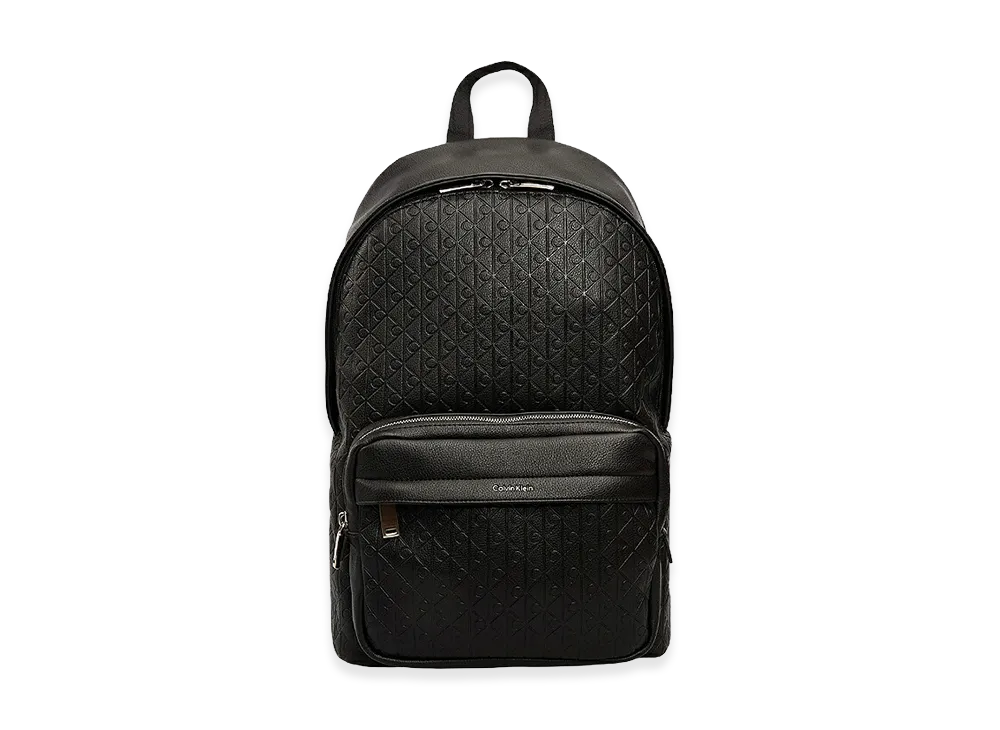 Calvin Klein Emblem AOP Emboss Round Backpack "Black"