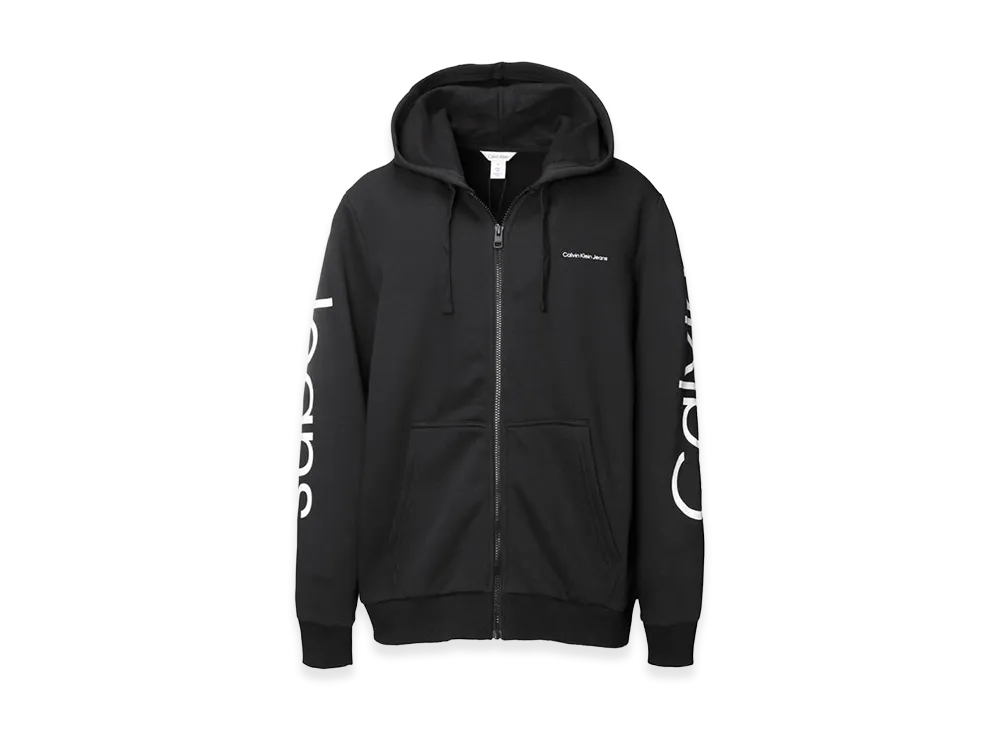 Calvin Klein LS Traveling Logo Zip Hoodie "Black Beauty"