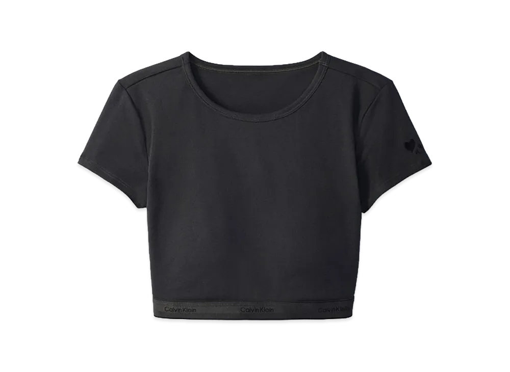 Calvin Klein x Jung Kook of BTS Women's Heritage Cotton Lightly Lined T-Shirt Bralette "Peat Black"