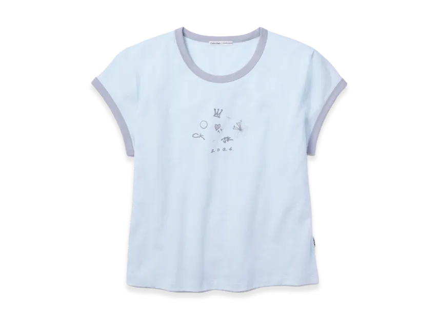 Calvin Klein x Jung Kook of BTS Women's Icons Graphic Ringer Baby Calvin Klein x Jung Kook of BTS Women's Icons Graphic Ringer Baby