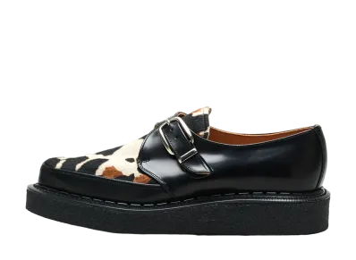 GEORGE COX Diano Monk No.5 Sole "Black/Cow Brown" Hair on Leather D-8511-V-623