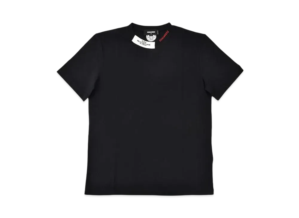 DSQUARED2 Regular Fit Embroidered Neck T-Shirt "Black"