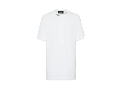 DSQUARED2 Regular Fit Embroidered Neck T-Shirt "Whitei"