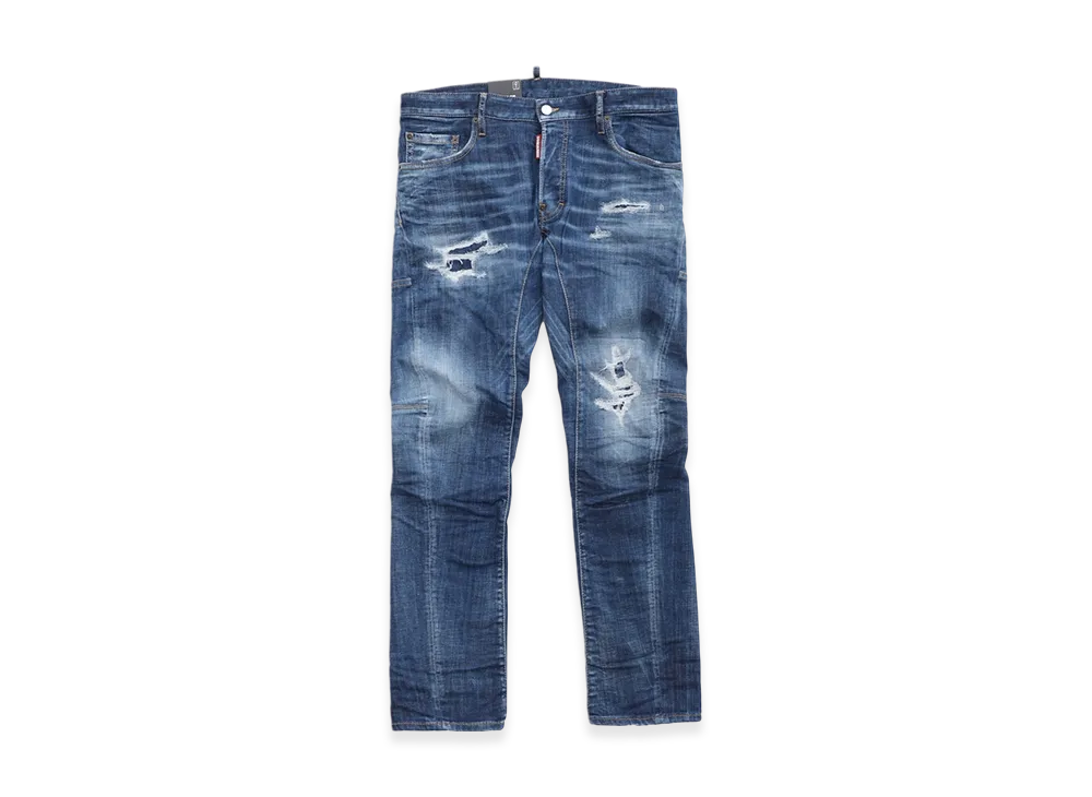DSQUARED2 Tidy Biker Button-Fly Jeans "Navyblue"