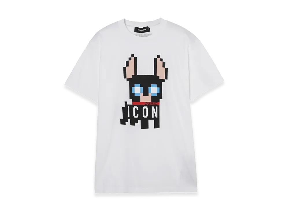 DSQUARED2 ICON Pixel Dog S/S T-Shirt "White"