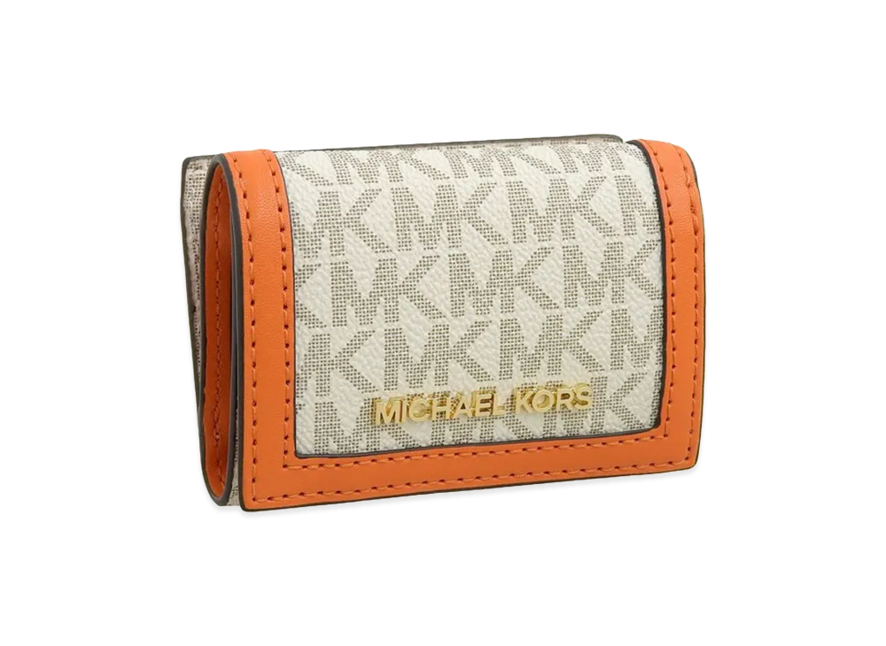 MICHAEL KORS Women's Jet Set Travel Trifold Wallet "White/Red"