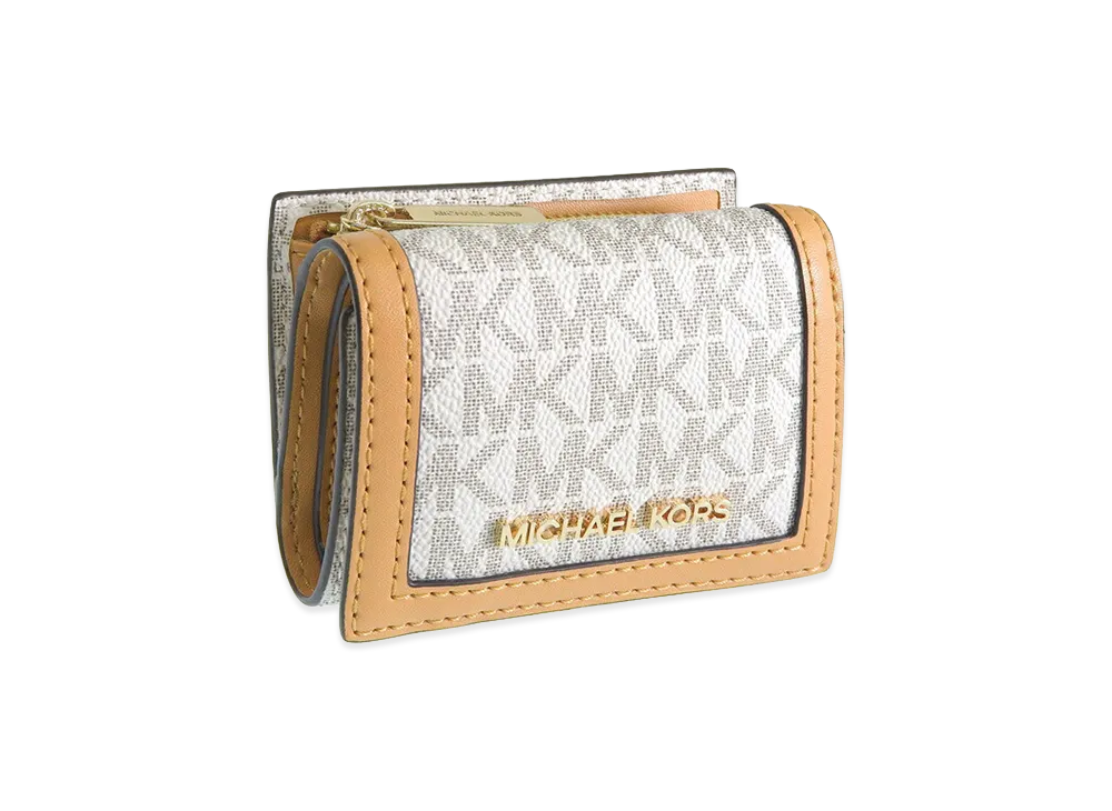 MICHAEL KORS Women's Jet Set Travel Trifold Wallet "White/Beige"
