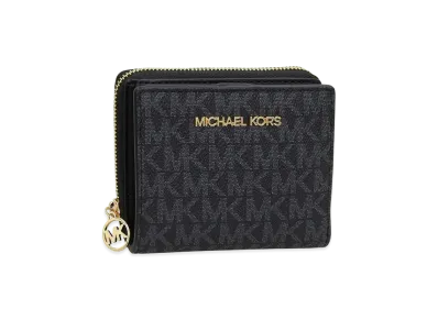 MICHAEL KORS Women's Jet Set Travel MD BF ZA Chrm Wallet "Black"