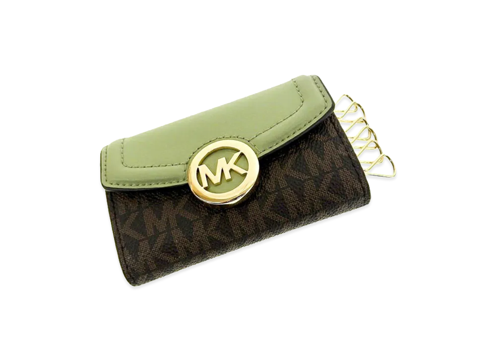 MICHAEL KORS Women's Fulton Key Case "Green/Brown"