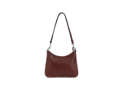 PHOEBE PHILO Women's Stud Gig Small Bag "Chestnut Silver"