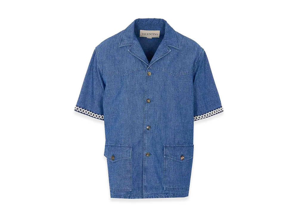 Valentino Denim Shirt With Frontal Buttons Closure "Blue"