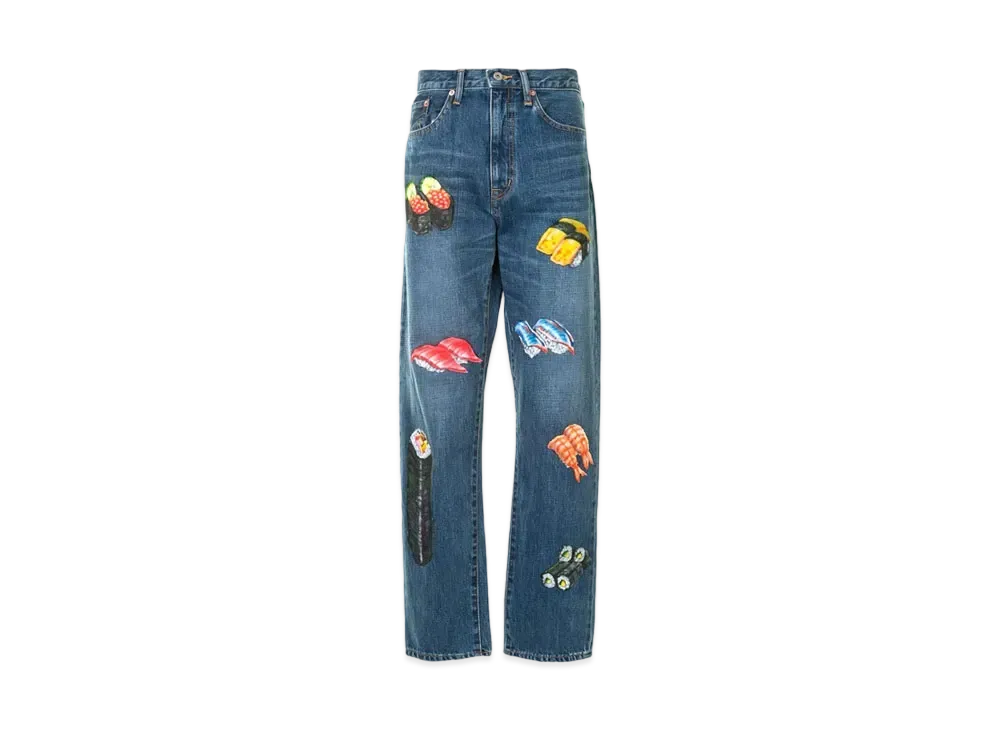 doublet Print Straight Jeans "Denim"