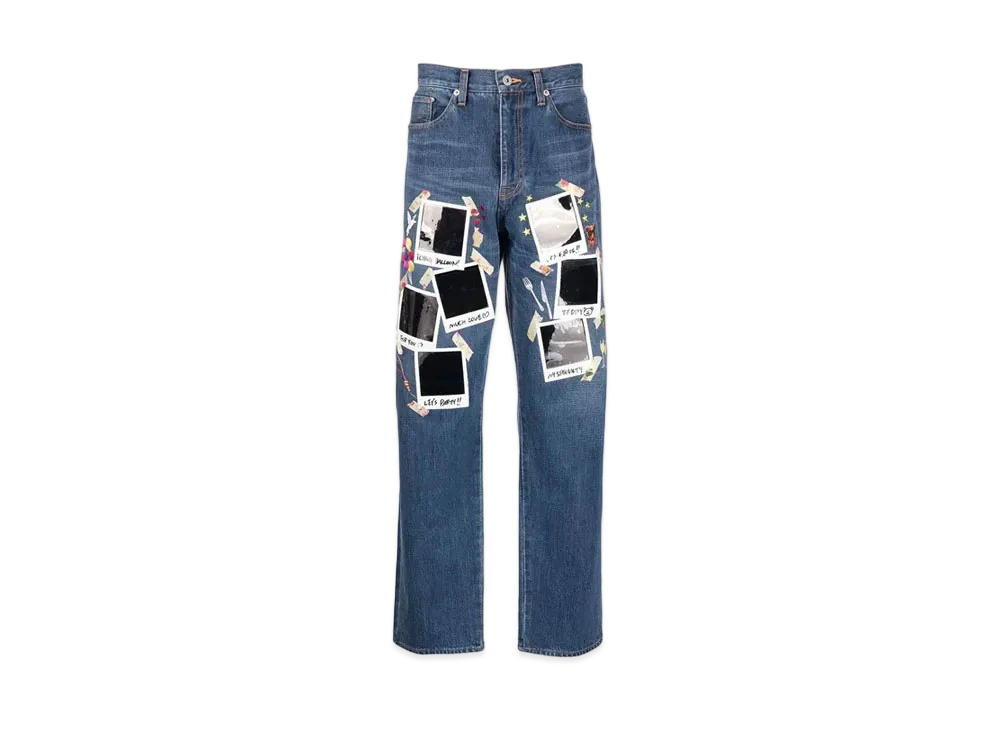 doublet Print Straight Jeans "Denim"