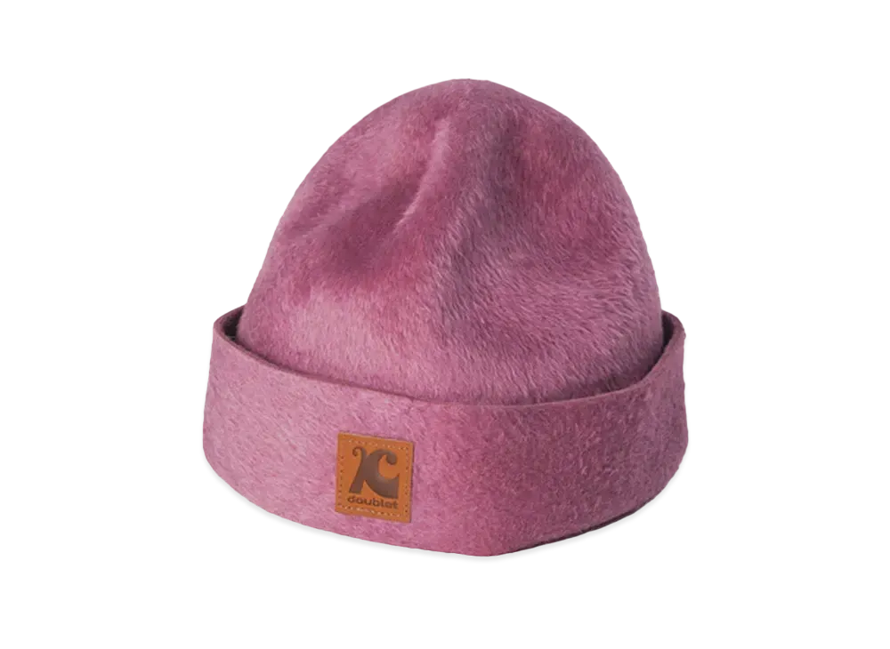 doublet x KIJIMA TAKAYUKI Leather Patch Felt Beanie "Light Purple"