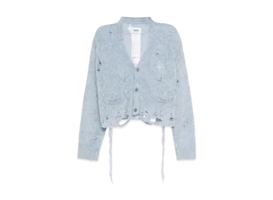 doublet Distressed Cardigan "Sky Blue"