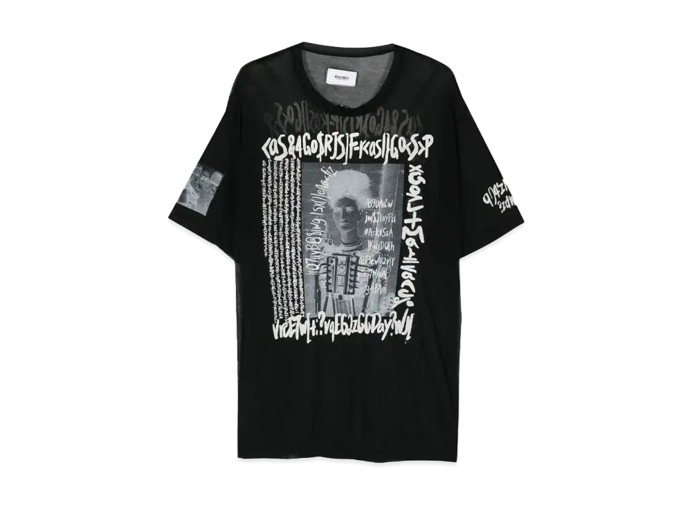 doublet Graphic Semi-Sheer T-Shirt "Black"