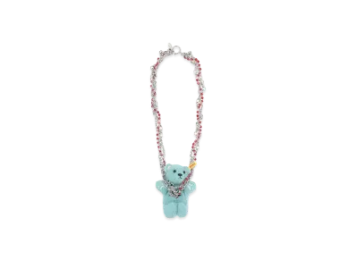 doublet Stuffed Bear Necklace "Light Blue"