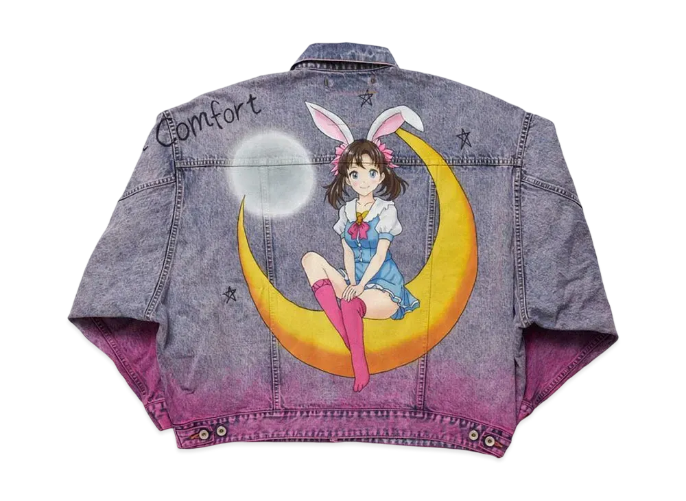doublet Anime Hand Painting Denim Jacket "Pink"